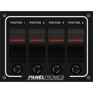 Paneltronics Waterproof Panel - DC 4-Position Illuminated Rocker Switch & Fuse [9960011B]