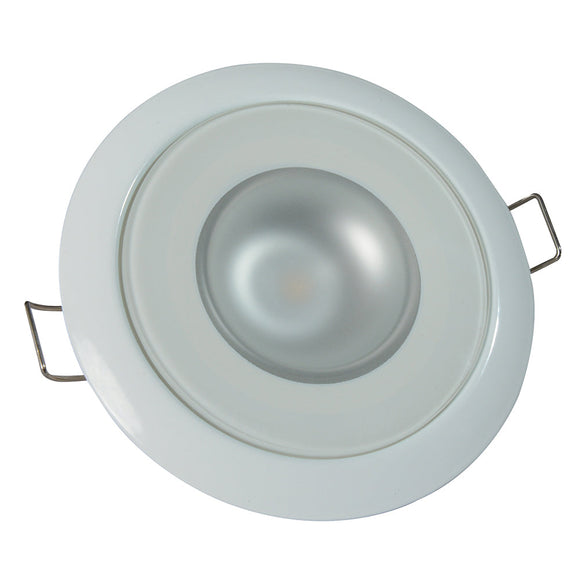 Lumitec Mirage - Luz empotrable de montaje empotrado - Acabado de vidrio/bisel blanco - Atenuación de luz blanca cálida [113129]