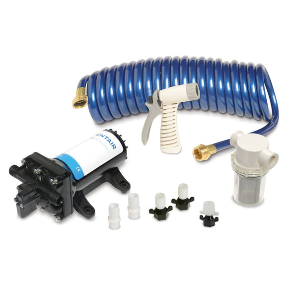 Shurflo by Pentair PRO WASHDOWN KIT II Ultimate - 12 VDC - 5.0 GPM - Includes Pump, Fittings, Nozzle, Strainer, 25 Hose [4358-153-E09]