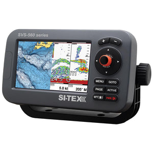 SI-TEX SVS-560CF-E Chartplotter - Pantalla a color de 5" con GPS externo y Navionics+ Cobertura flexible [SVS-560CF-E]