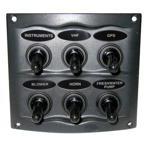 Panel Impermeable Marinco - 6 Interruptores - Gris [900-6WP]