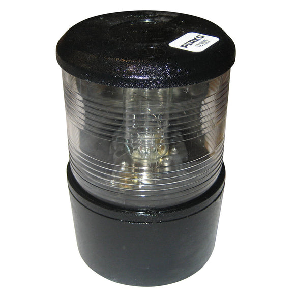 Luz de tope de mástil Perko p/vela o potencia inferior a 20 m - 12 V CC - montaje de base negra/luz blanca [0200MB0DP1]