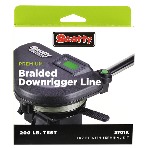 Scotty Premium Power Braid Downrigger Line - Prueba de 300 pies de 200 lb [2701K]