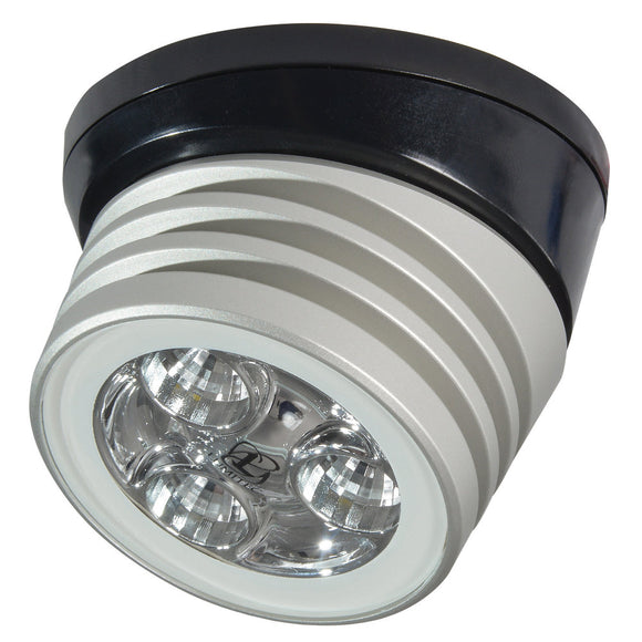 Lumitec Zephyr LED Spreader/Deck Light - Cepillado, base negra - Blanco sin atenuación [101326]