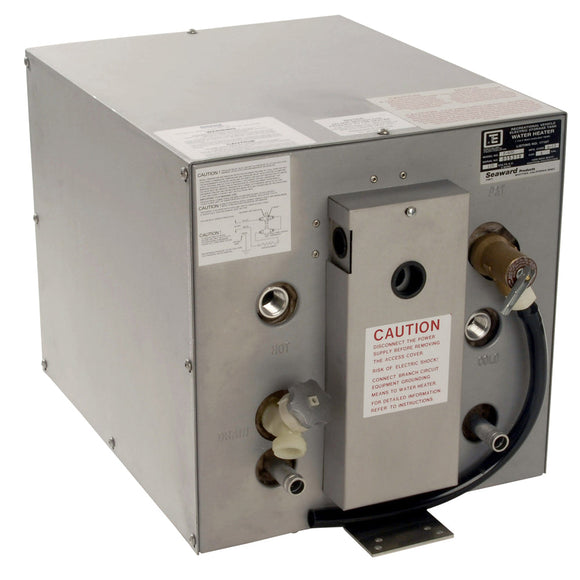 Calentador de agua caliente Whale Seaward de 6 galones con intercambiador de calor frontal - Acero galvanizado - 120V - 1500W [F600]
