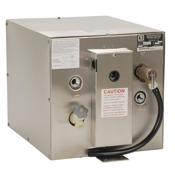 Whale Seaward Calentador de agua caliente de 6 galones con intercambiador de calor trasero - Acero inoxidable - 120V - 1500W [S700]