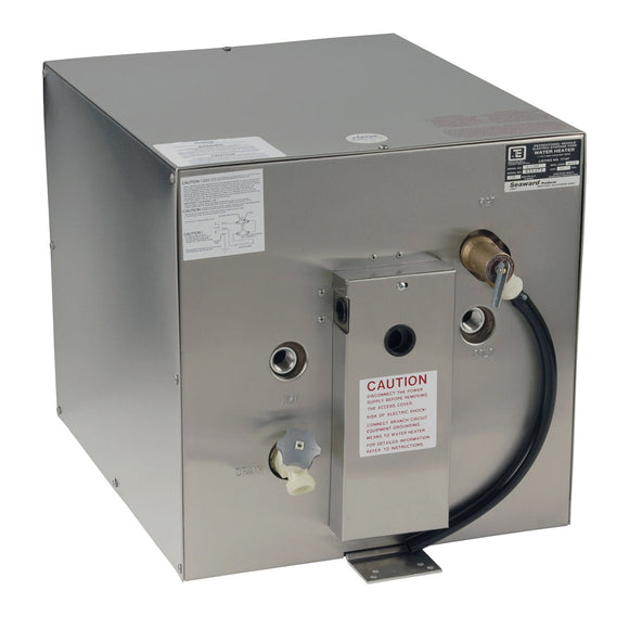 Whale Seaward Calentador de agua caliente de 11 galones con intercambiador de calor trasero - Acero inoxidable - 120V - 1500W [S1200]