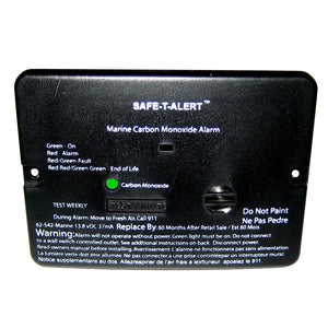 Safe-T-Alert Serie 62 Alarma de monóxido de carbono - 12 V - 62-542-Marine - Montaje empotrado - Negro [62-542-MARINE-BLK]