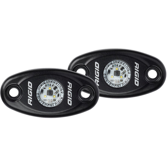 RIGID Industries A-Series Luz LED negra de alta potencia - Par - Blanco cálido [482073]