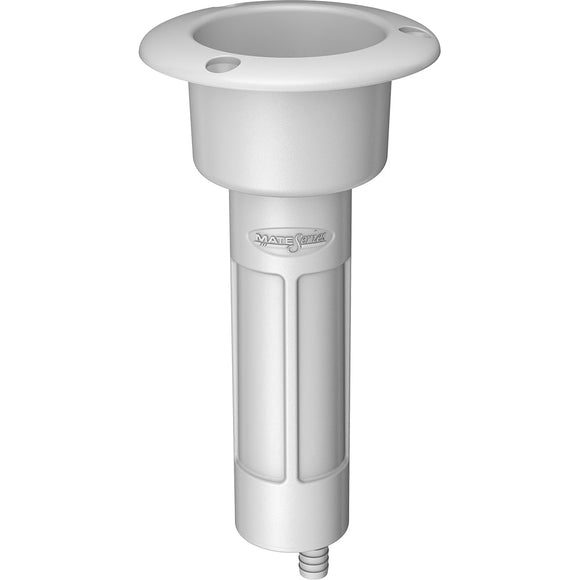 Mate Series Plastic 0 Rod Cup Holder - Desagüe - Parte superior redonda - Blanco [P1000DW]