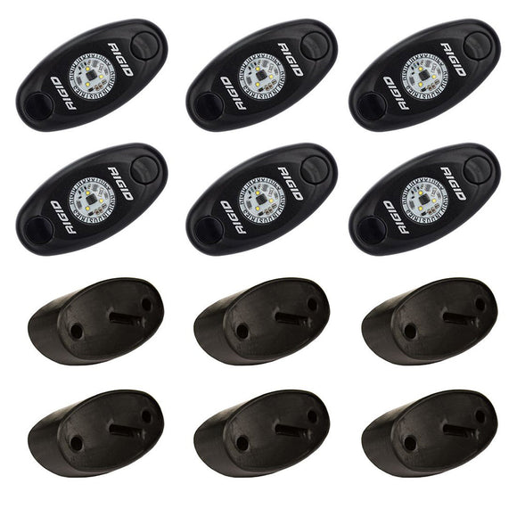 RIGID Industries A-Series Rock Light Kit - 6 luces ámbar - Negro [400293]