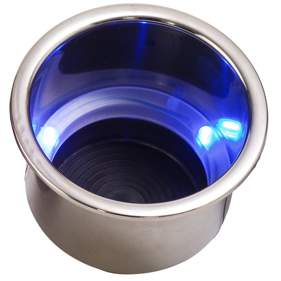 Portabebidas combinado con montaje empotrado LED Sea-Dog con accesorio de drenaje - LED azul [588074-1]