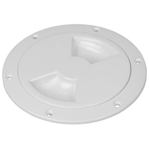 Sea-Dog Smooth Quarter Turn Deck Plate - White - 8" [336180-1]