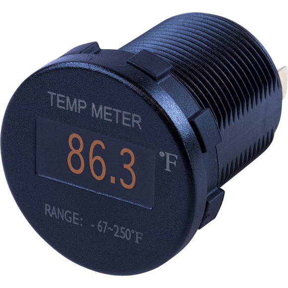 Sea-Dog Medidor de temperatura OLED redondo Fahrenheit con 6 conductores [421610-1]