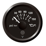 Veratron 52 mm (2-1/16") Viewline Motor Presión de aceite 150 PSI - Bisel de esfera negra [A2C59514117]